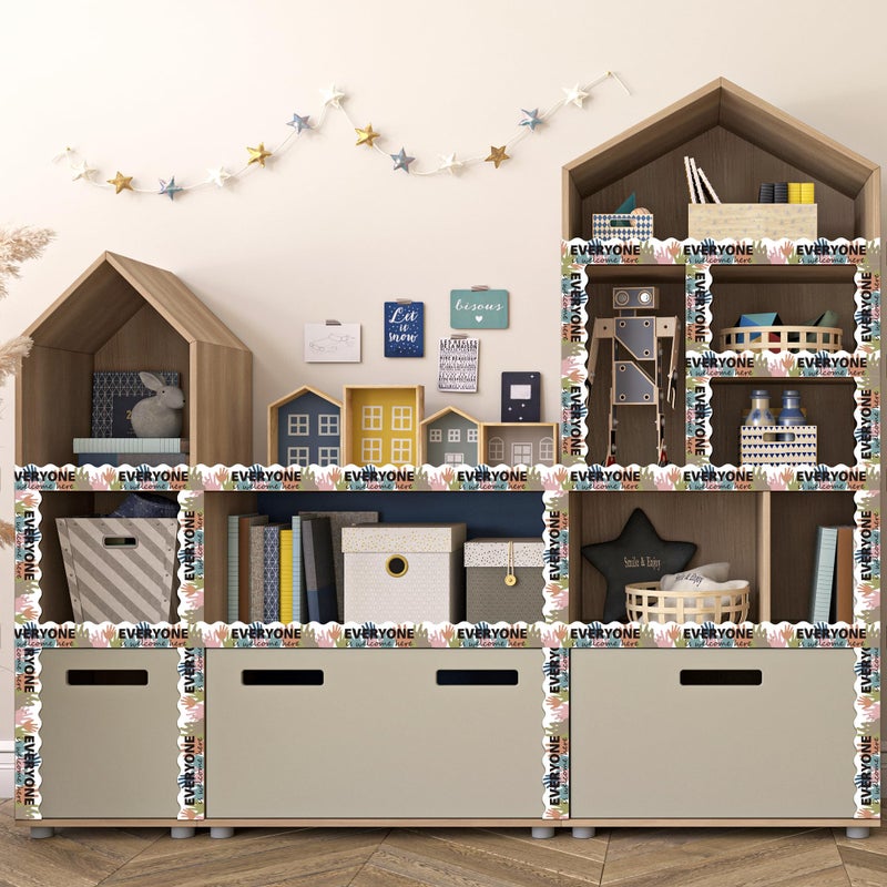 BeYumi Boho Diversity Border Trim - 65ft Back to School Everyone is Welcome Here Rolled Border Trim Multicultural Equality Inclusive Bulletin Board Classroom Chalkboard Kindergarten Elementary Decor - Image 4